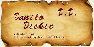 Danilo Diskić vizit kartica